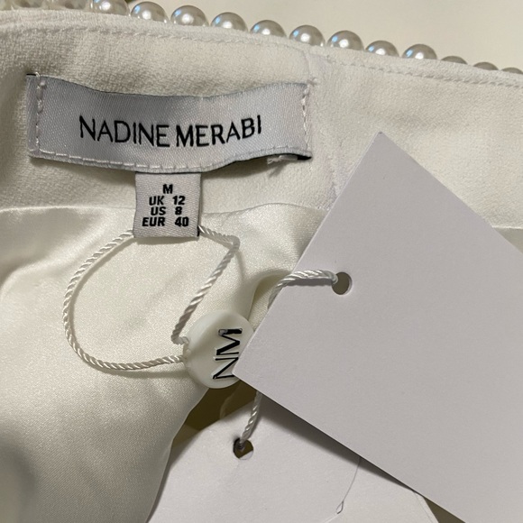 NWT Nadine Merabi Athena Dress with Faux Pearls Size US M / 8 - Picture 10 of 11